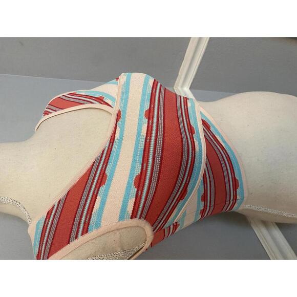 BCBG Max Maria Women's Striped Wrap Crop Top (SM - M) - Picture 4 of 9